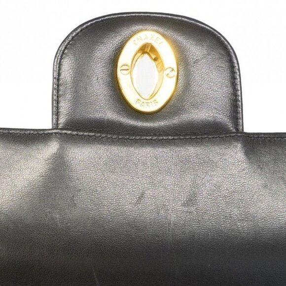 CHANEL Jumbo 24K GP Flap Bag Lambskin Vertical Quilt Chain Shoulder Bag Black - Picture 12 of 12